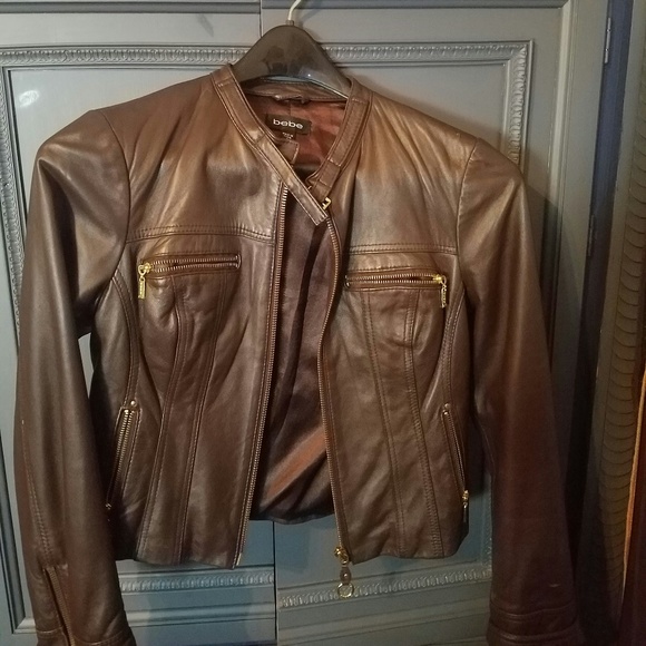 bebe Jackets & Blazers - BROWN LEATHER BEBE JACKET
